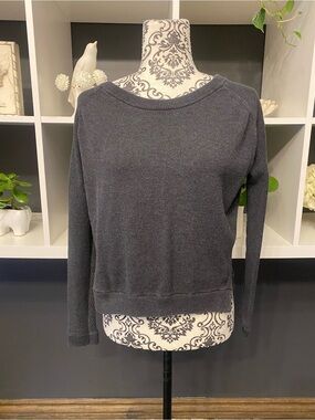 Lululemon Charcoal Gray Lightweight, Boxy Crop Crewneck Sweater Size XS